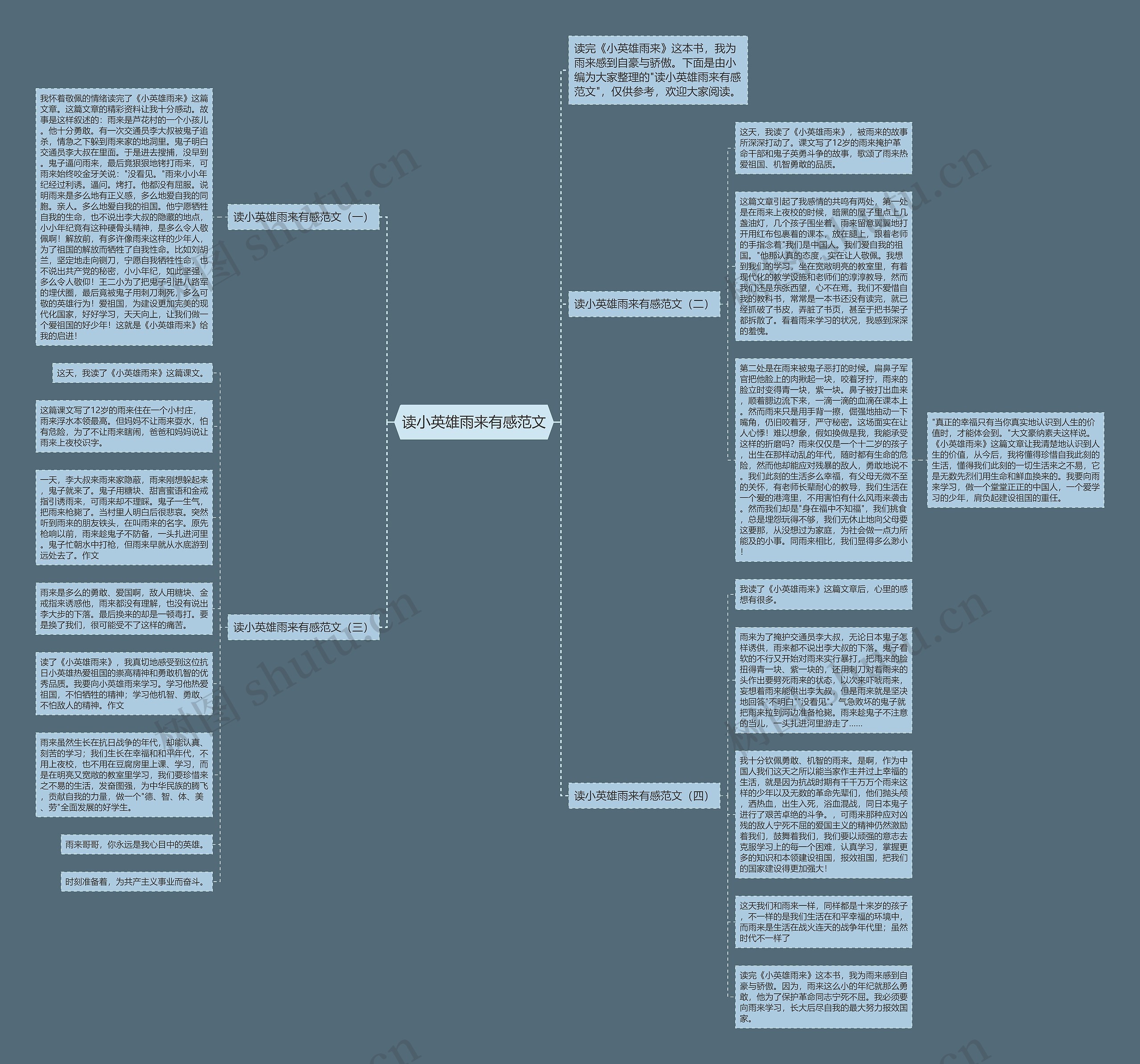 读小英雄雨来有感范文思维导图