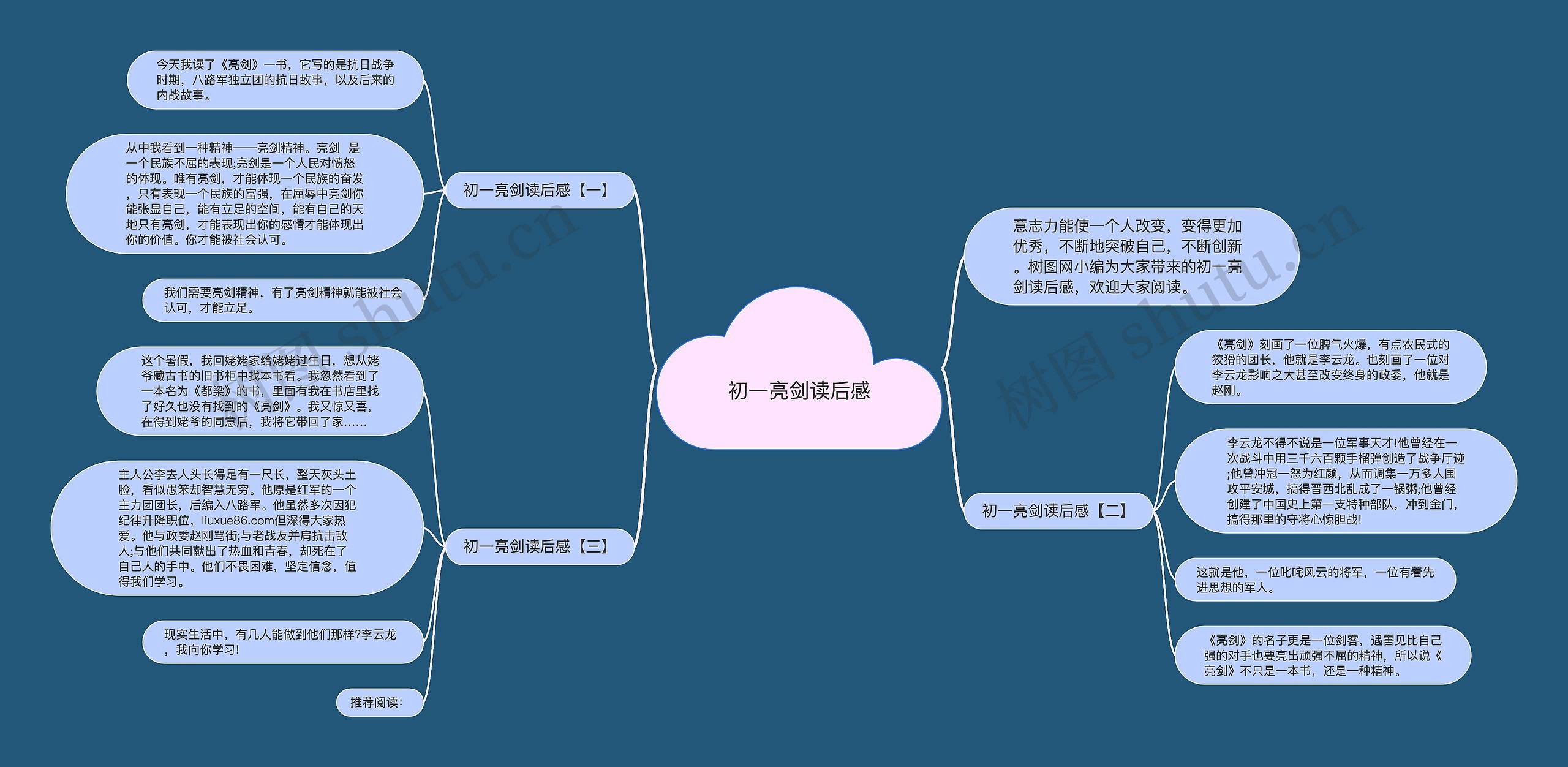 初一亮剑读后感思维导图