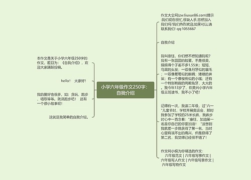 小学六年级作文250字：自我介绍