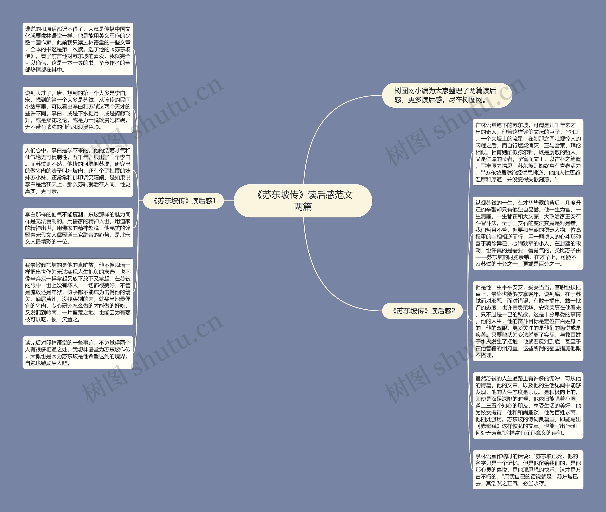 《苏东坡传》读后感范文两篇思维导图
