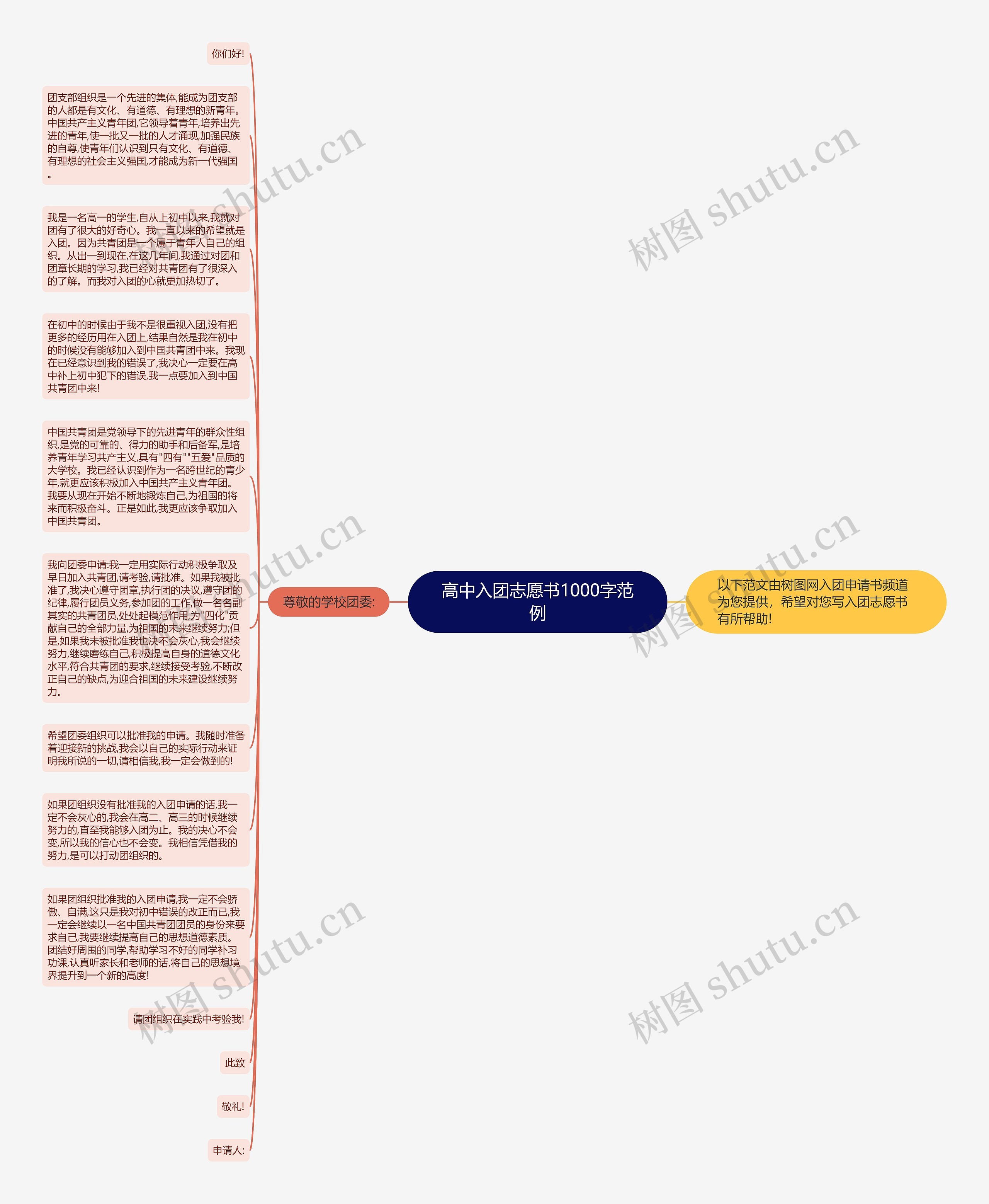 高中入团志愿书1000字范例