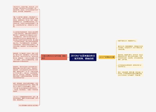 2015年广东高考满分作文：张开双臂，拥抱自然