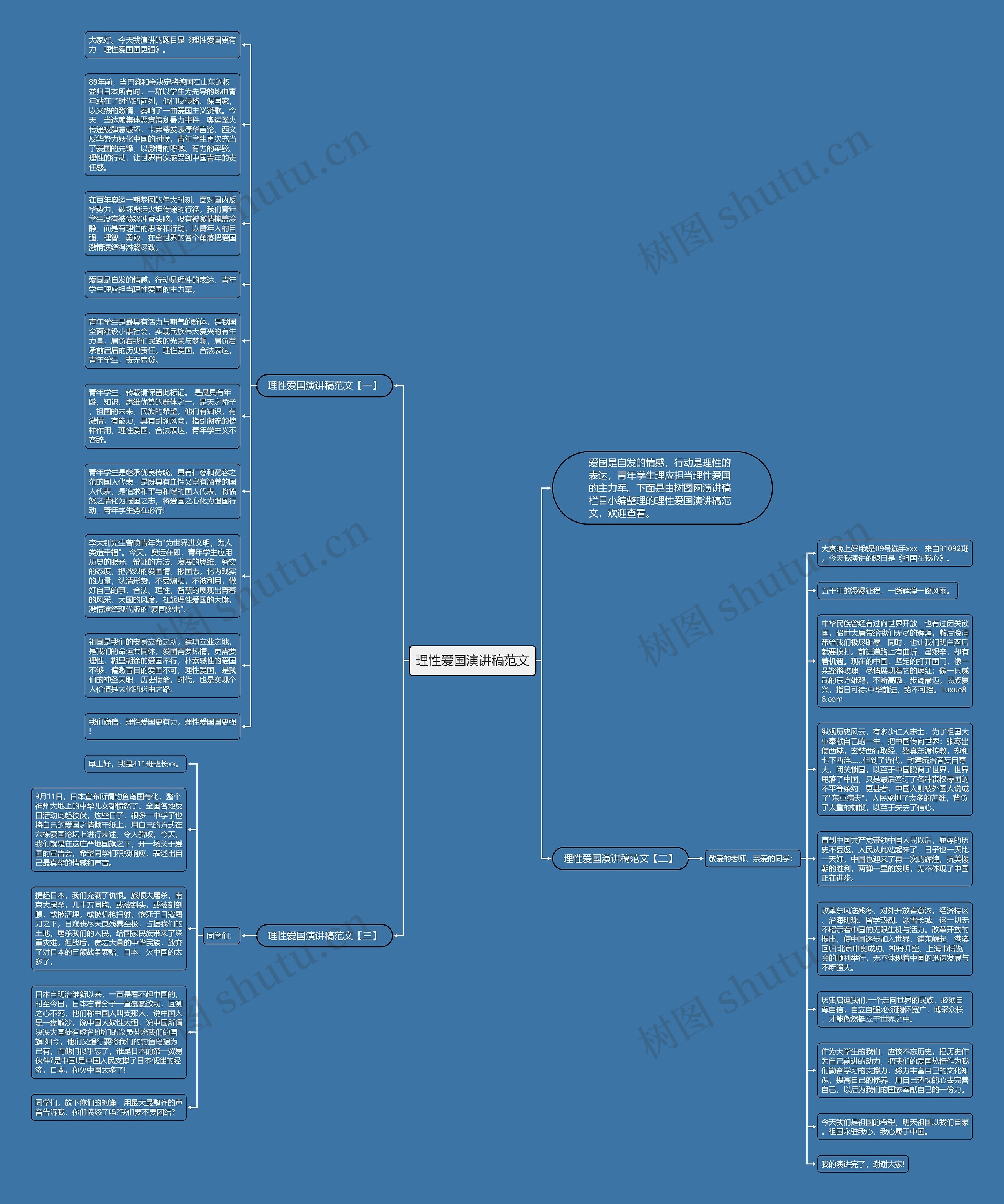 理性爱国演讲稿范文思维导图