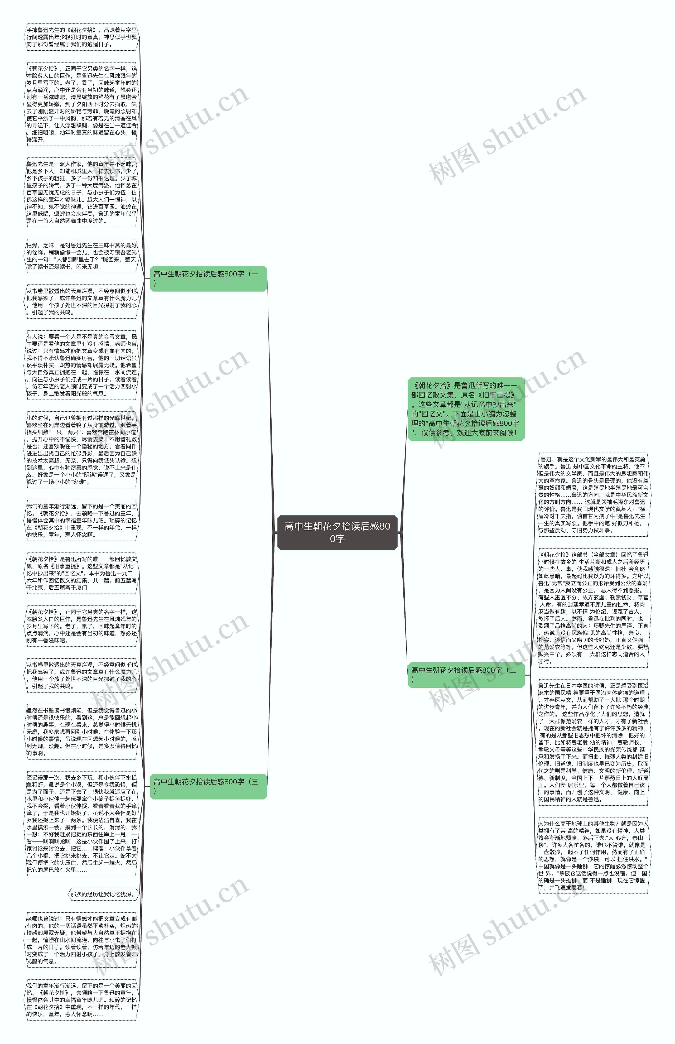 高中生朝花夕拾读后感800字思维导图