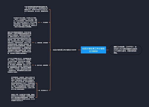 社区计划生育工作计划范文1000字