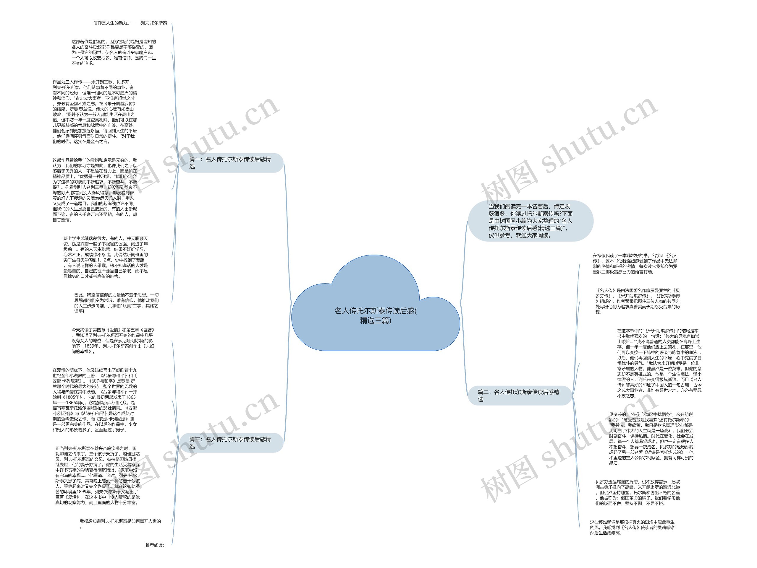 名人传托尔斯泰传读后感(精选三篇)思维导图
