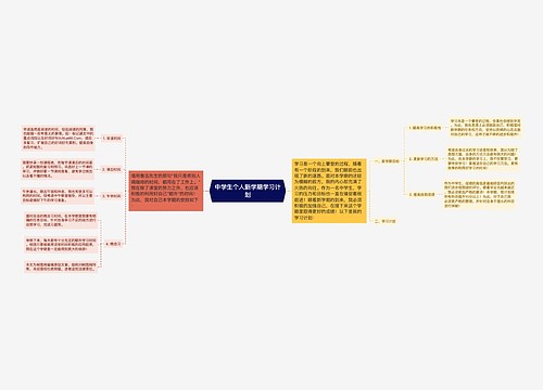 中学生个人新学期学习计划