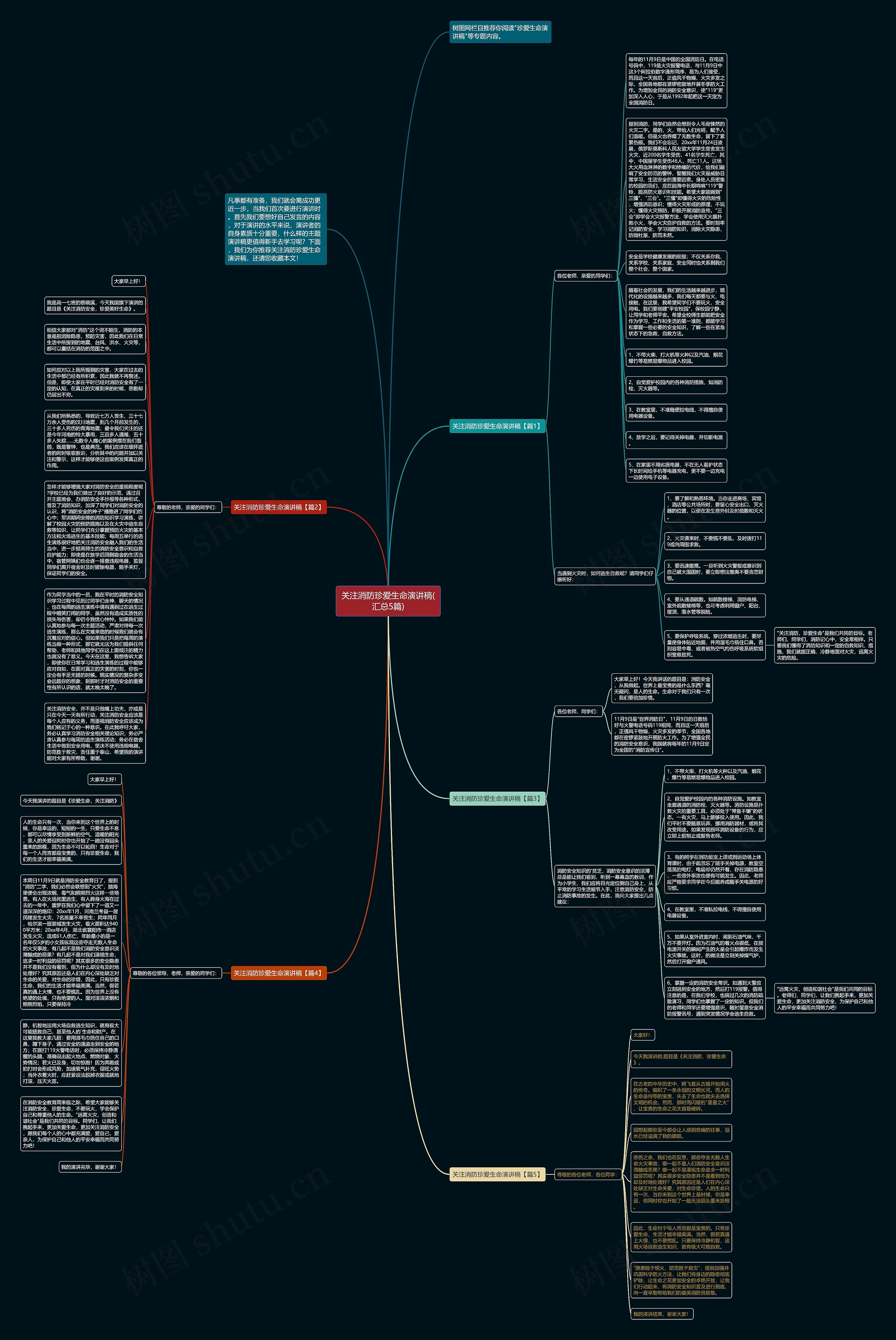 关注消防珍爱生命演讲稿(汇总5篇)思维导图