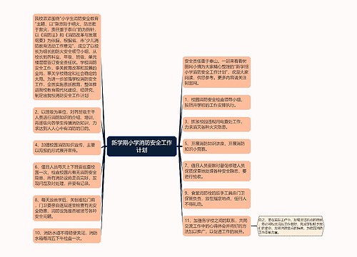 新学期小学消防安全工作计划