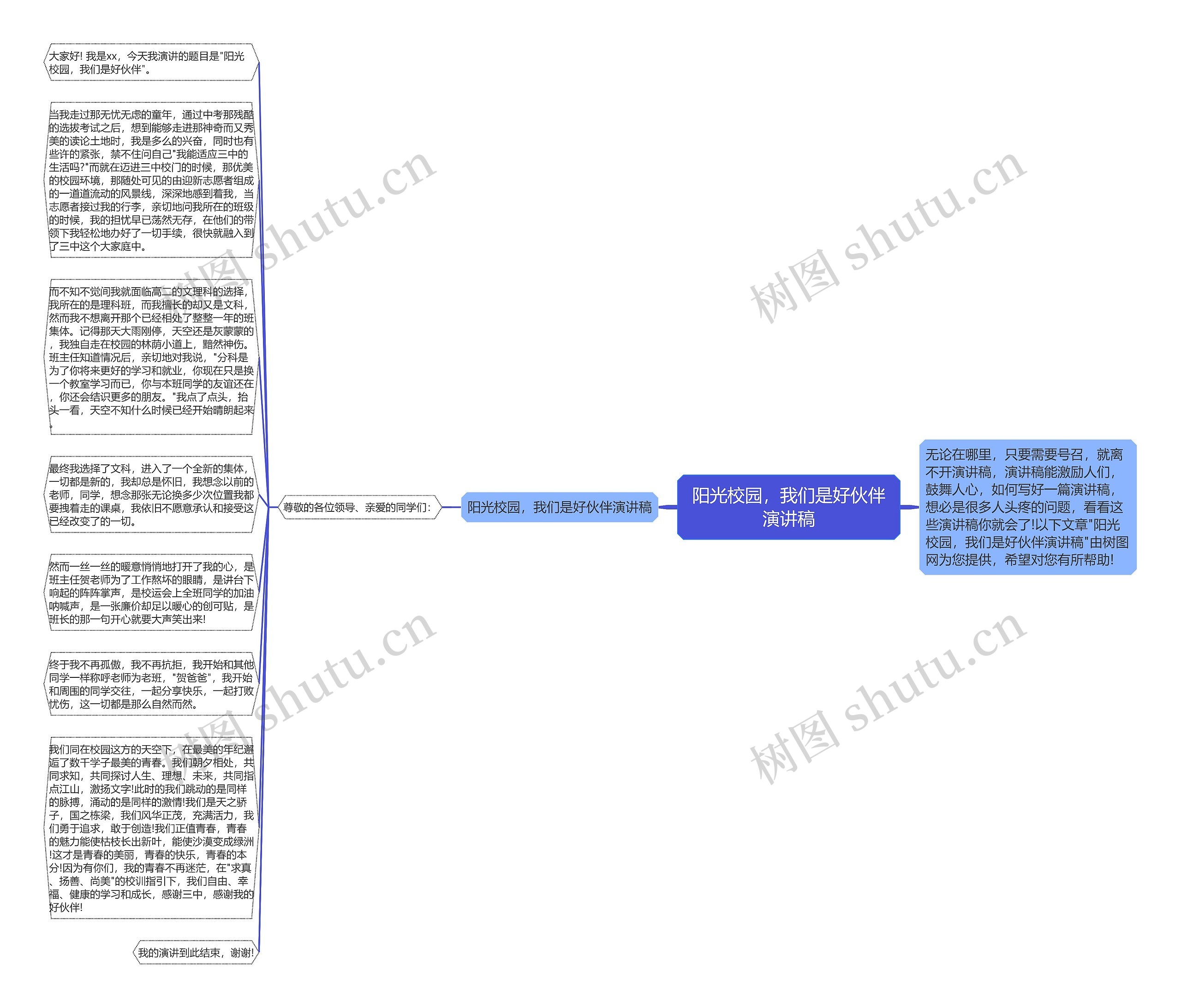 阳光校园，我们是好伙伴演讲稿思维导图