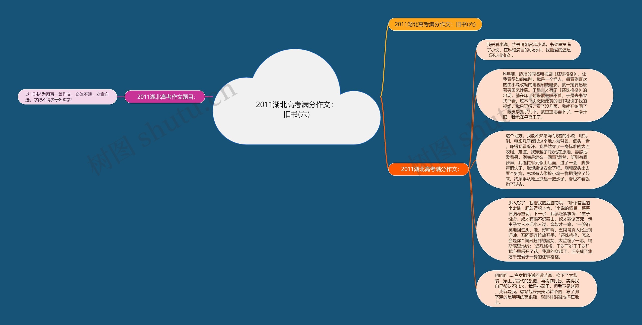 2011湖北高考满分作文：旧书(六)思维导图