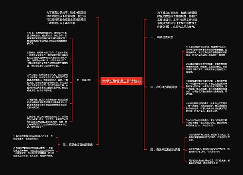 大学班级管理工作计划书