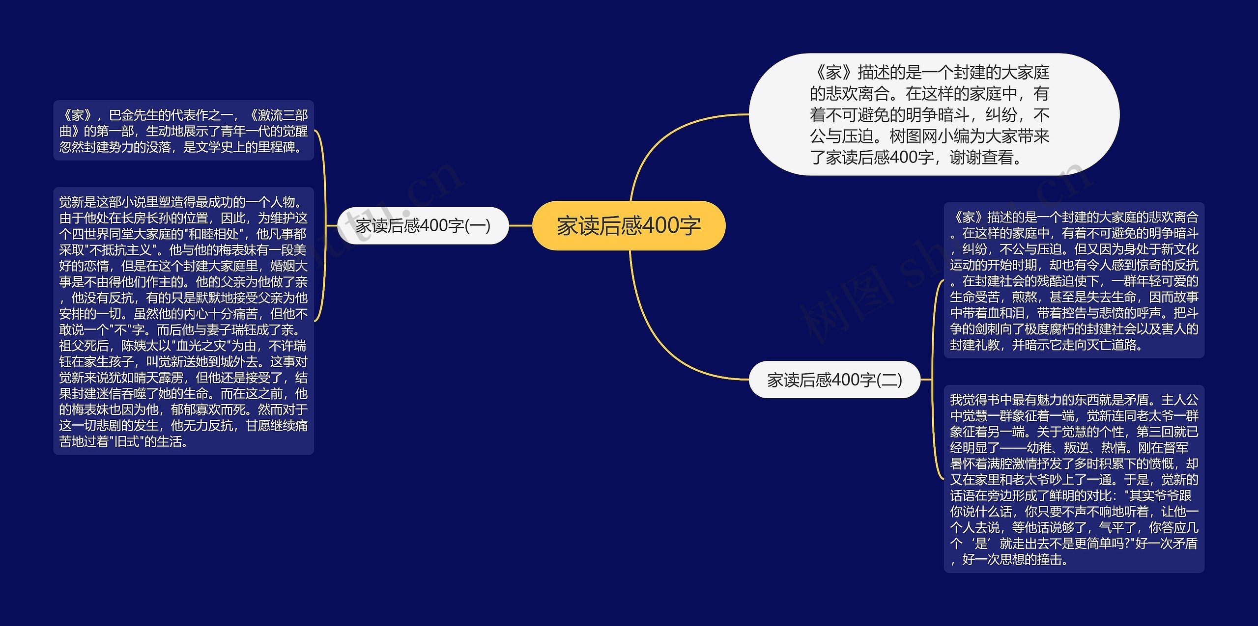 家读后感400字思维导图