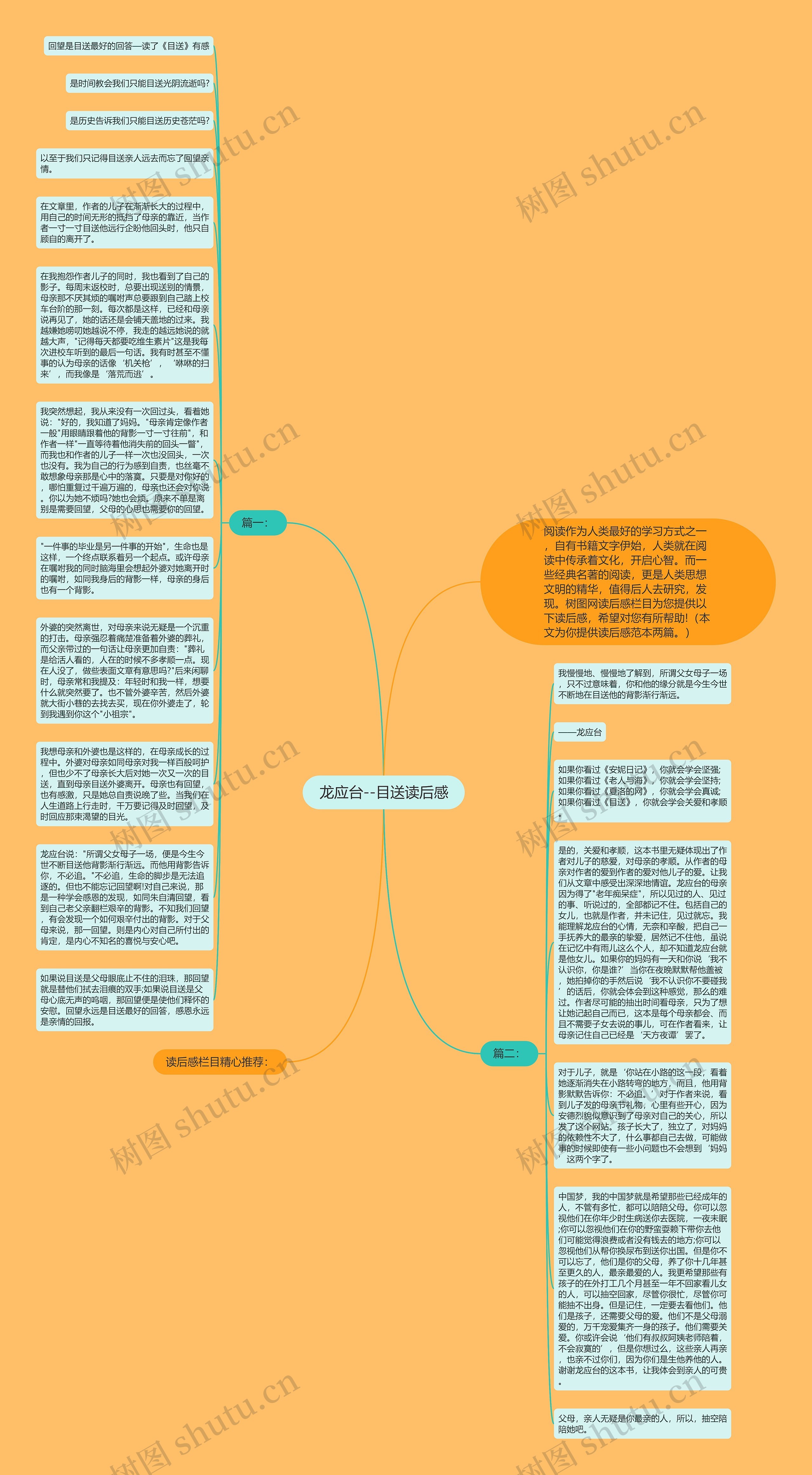 龙应台--目送读后感思维导图