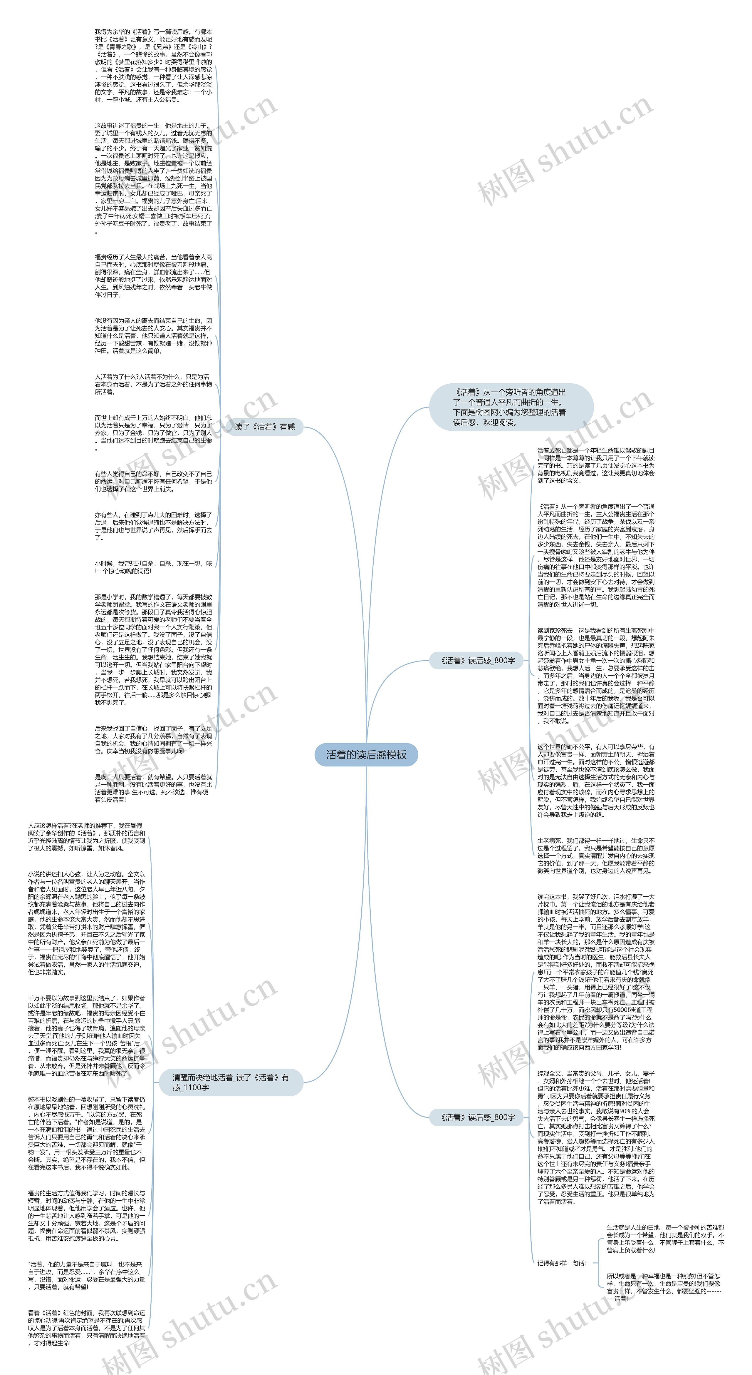活着的读后感思维导图