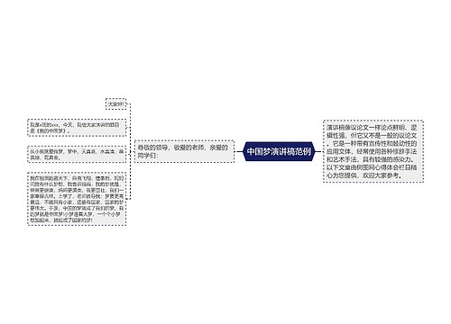 中国梦演讲稿范例