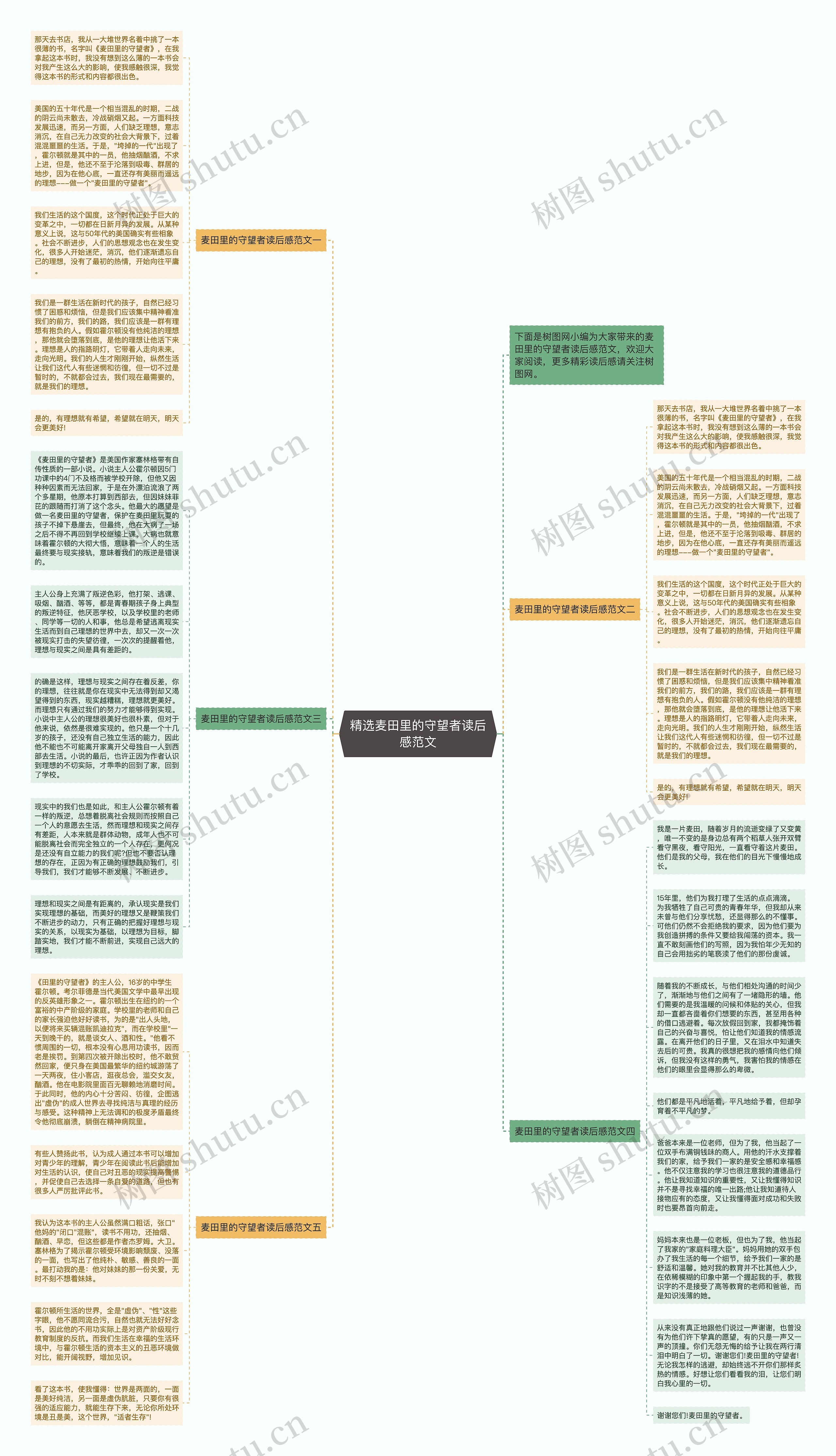 精选麦田里的守望者读后感范文思维导图