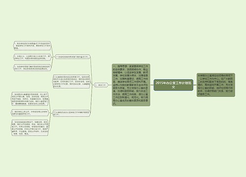 2015年办公室工作计划范文
