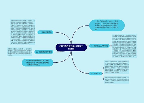 2019酒店业务部11月份工作计划