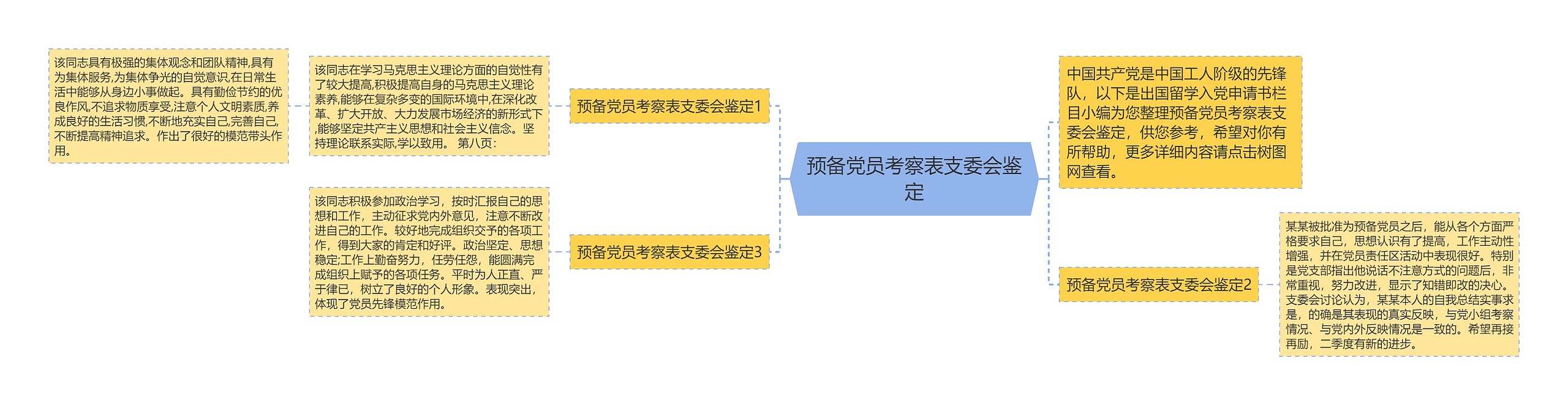 预备党员考察表支委会鉴定思维导图