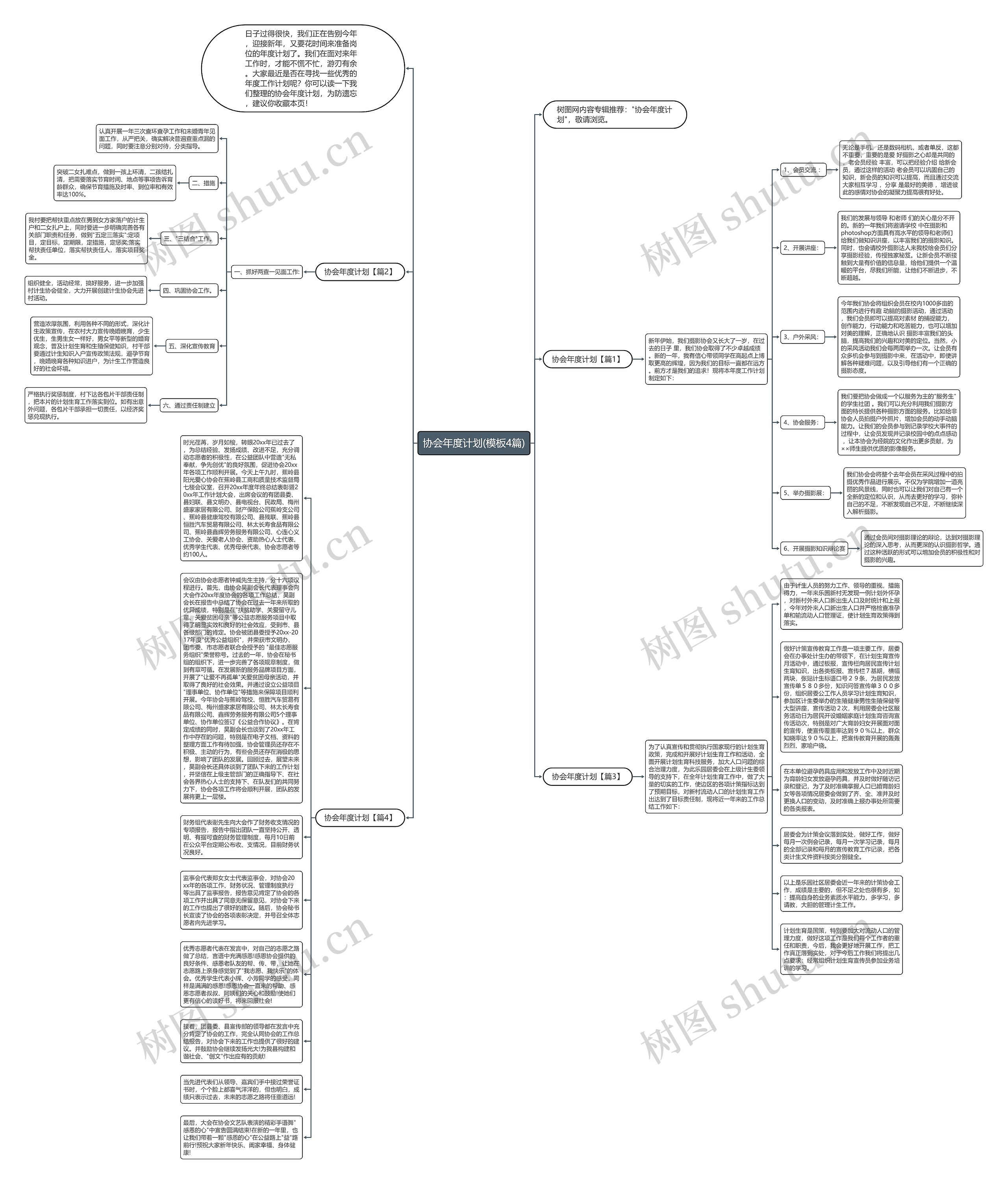 协会年度计划(4篇)思维导图