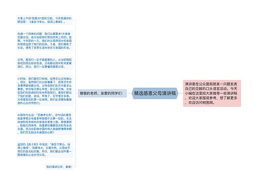 精选感恩父母演讲稿