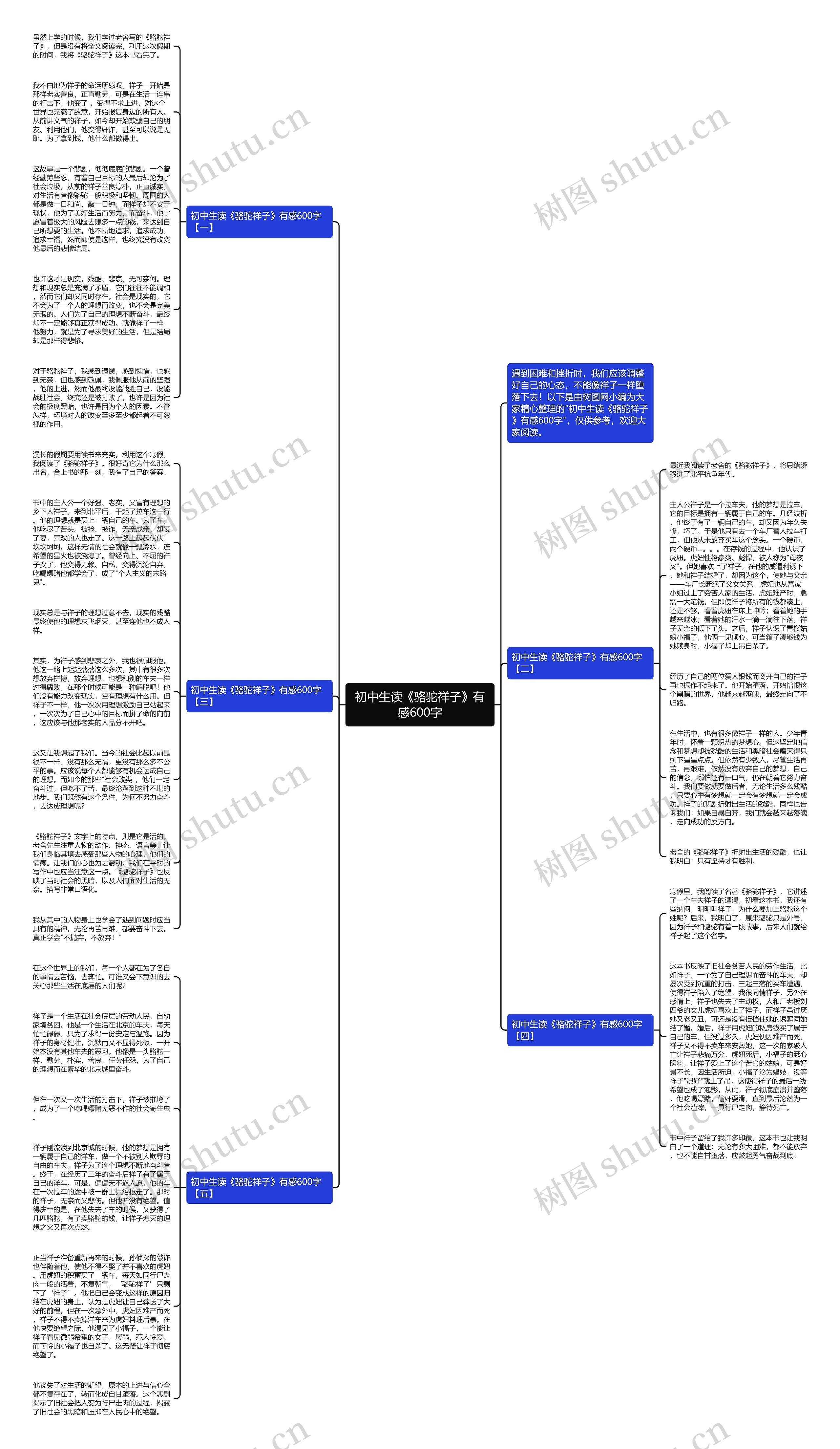 初中生读《骆驼祥子》有感600字思维导图