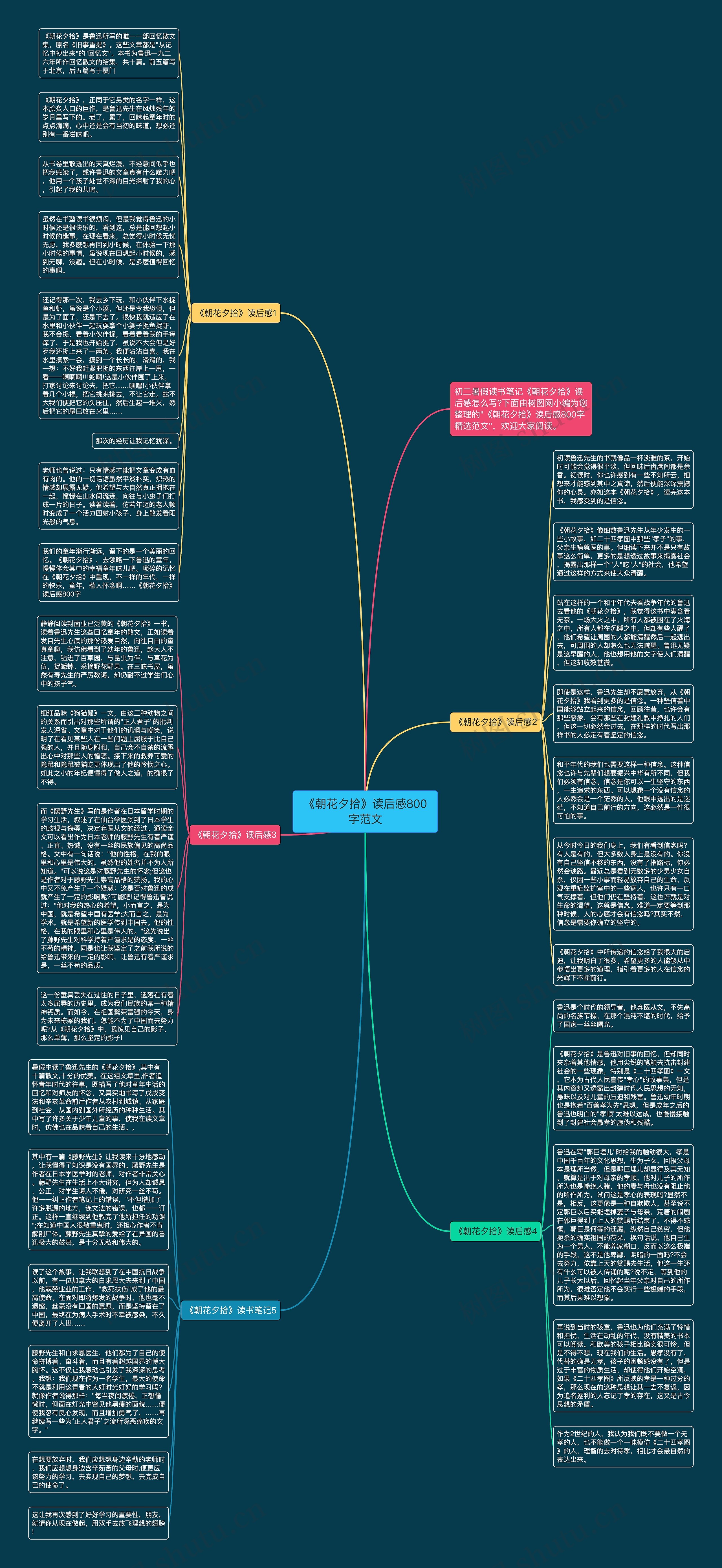 《朝花夕拾》读后感800字范文思维导图