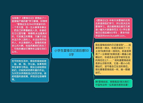 小学生雷锋日记读后感500字