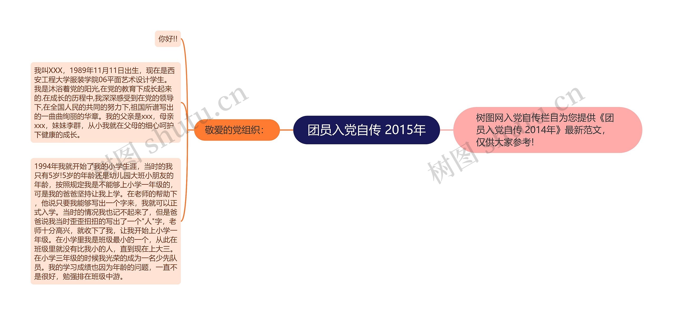 团员入党自传 2015年思维导图