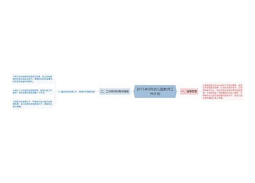 2015年9月幼儿园教师工作计划