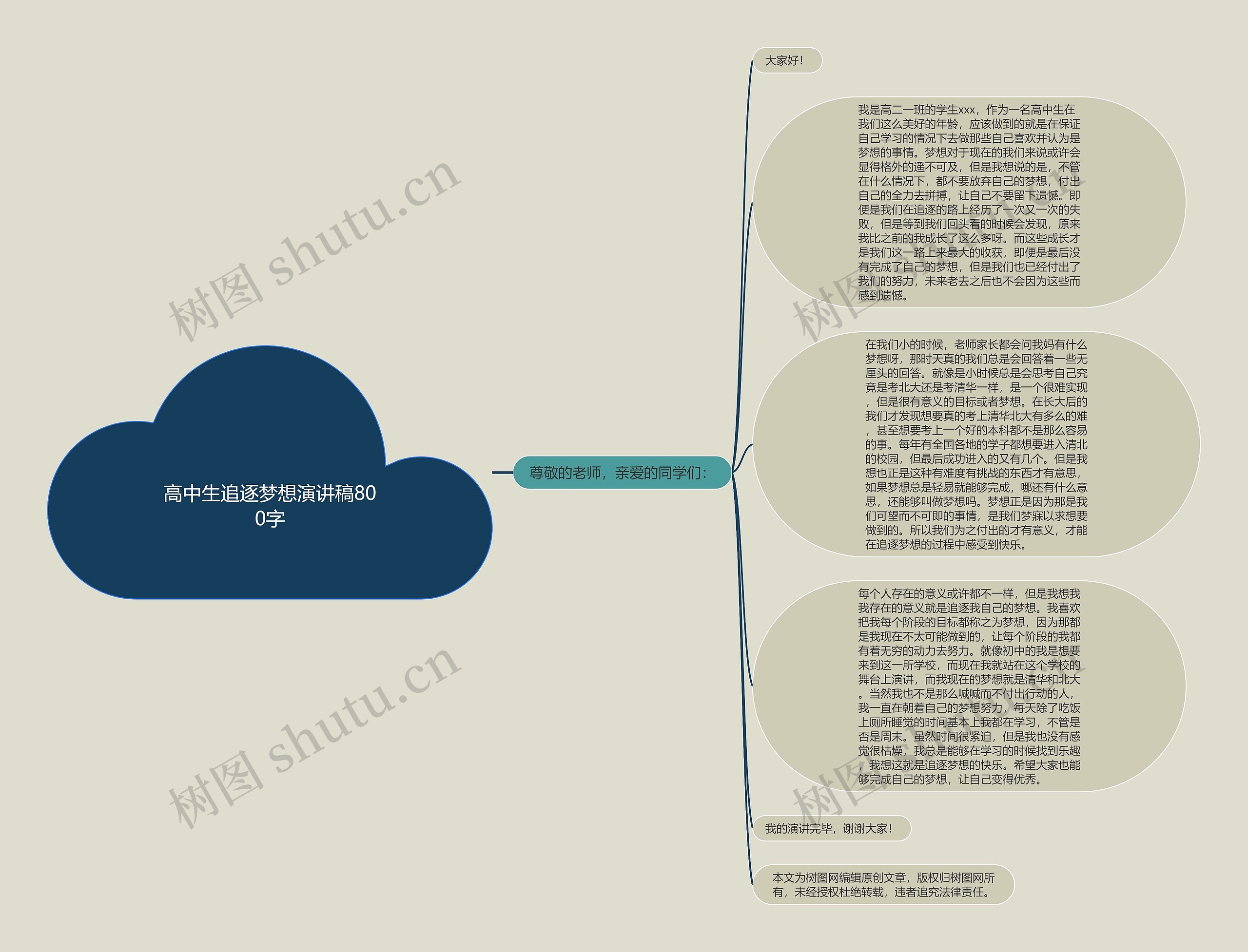 高中生追逐梦想演讲稿800字思维导图