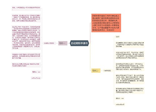 自动离职申请书