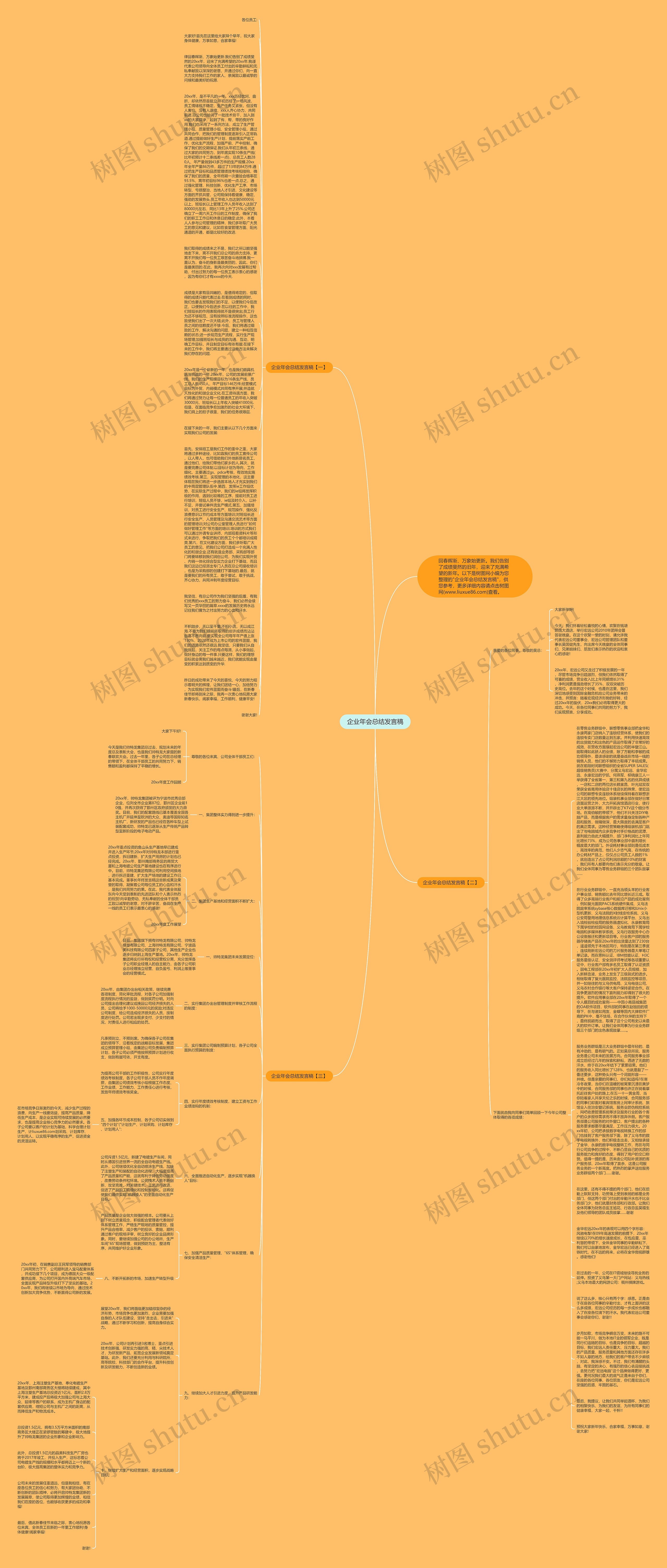 企业年会总结发言稿思维导图
