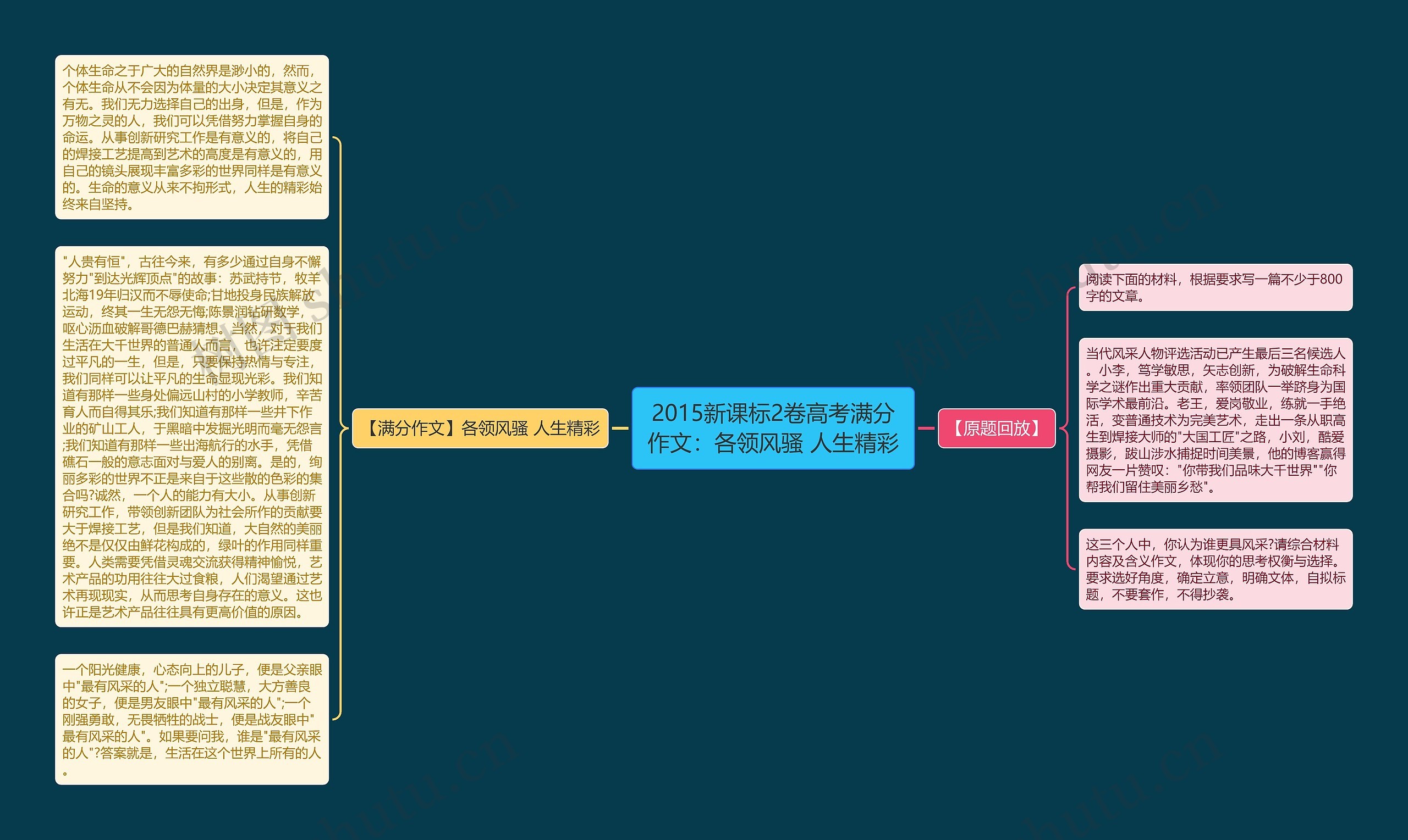 2015新课标2卷高考满分作文：各领风骚 人生精彩