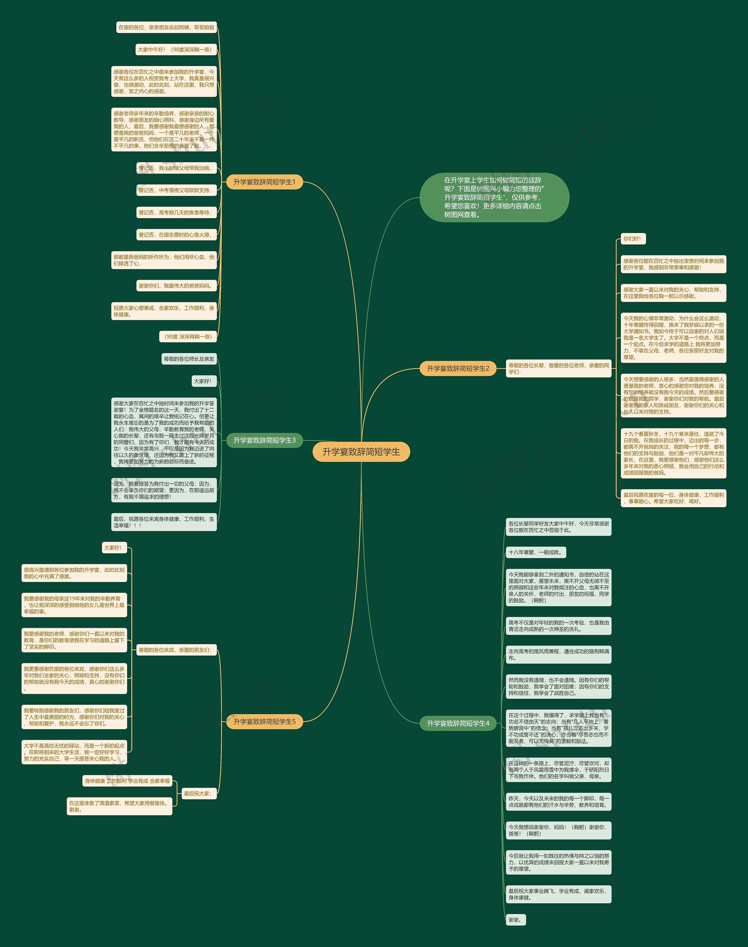 升学宴致辞简短学生思维导图