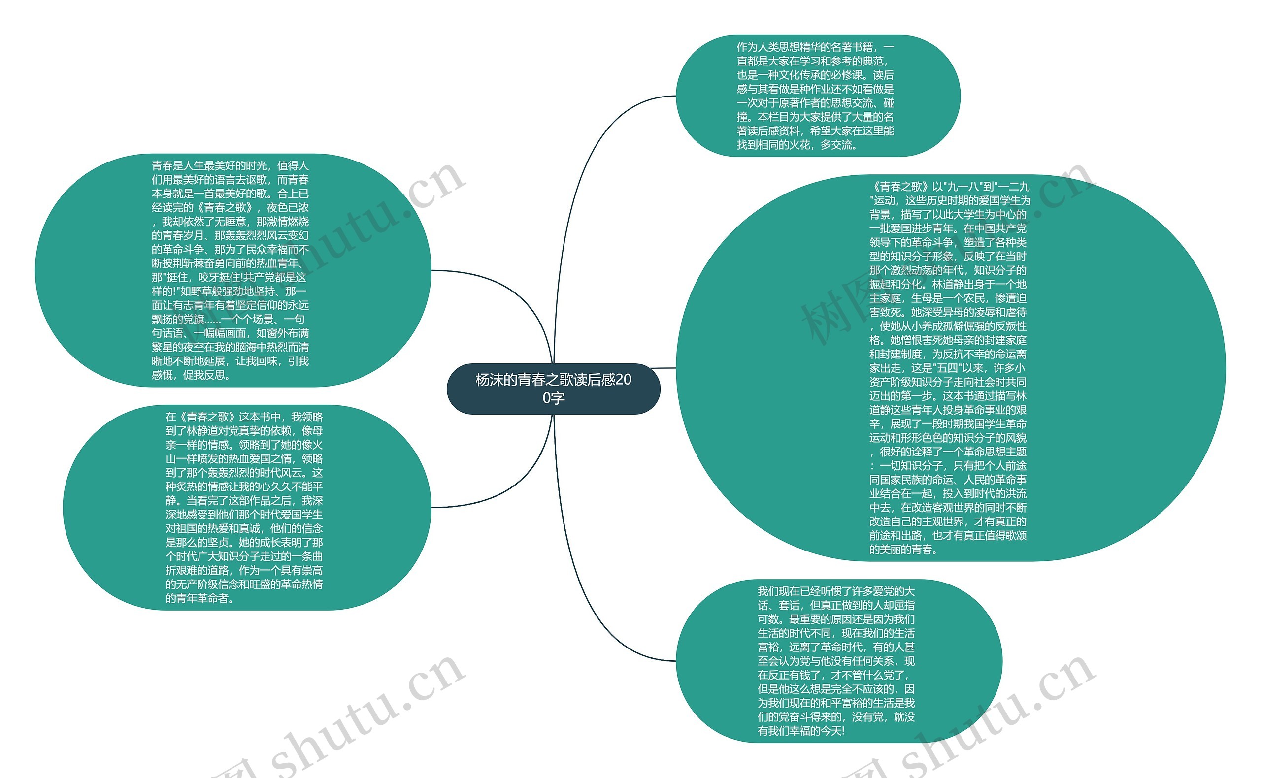 杨沫的青春之歌读后感200字思维导图