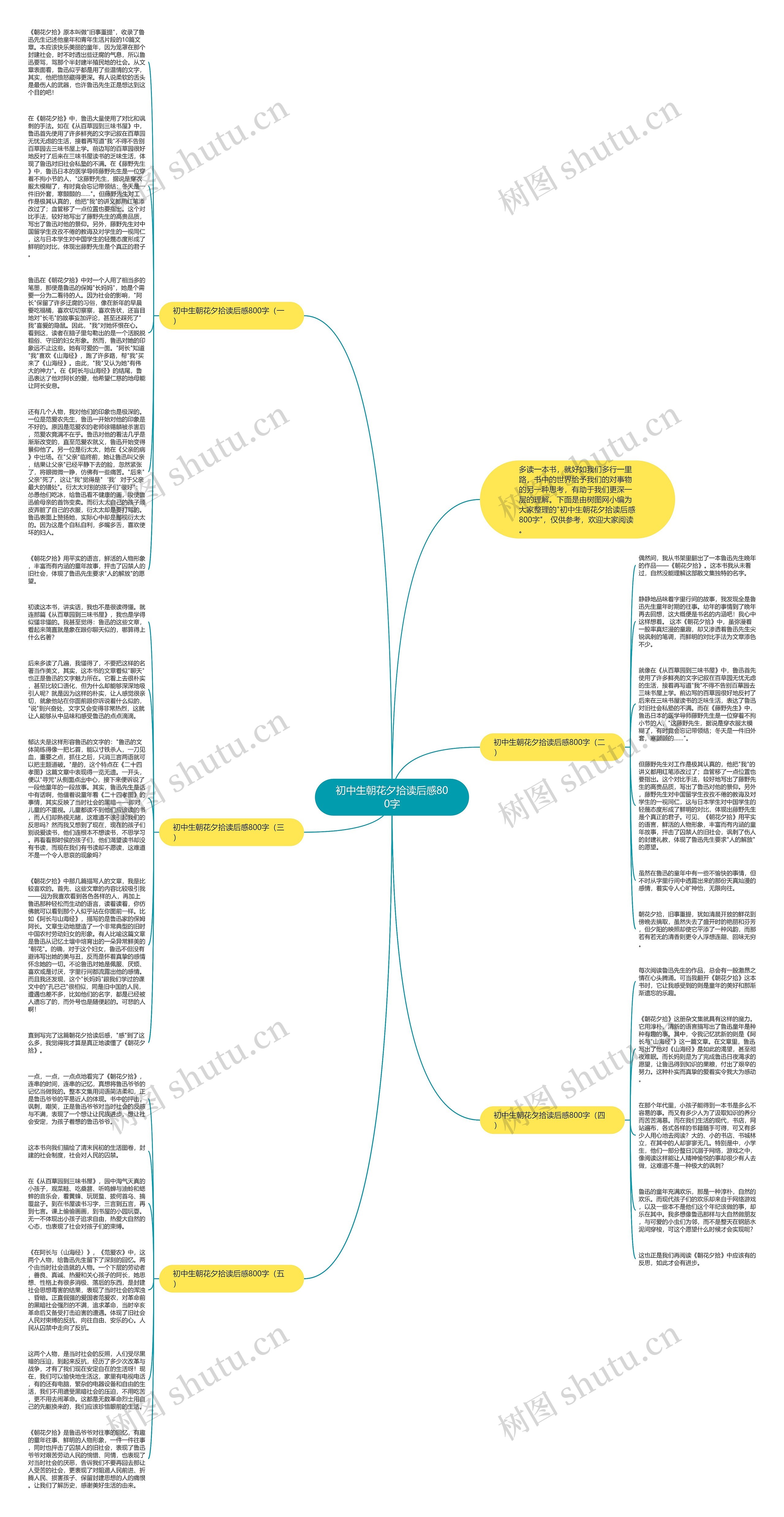 初中生朝花夕拾读后感800字思维导图