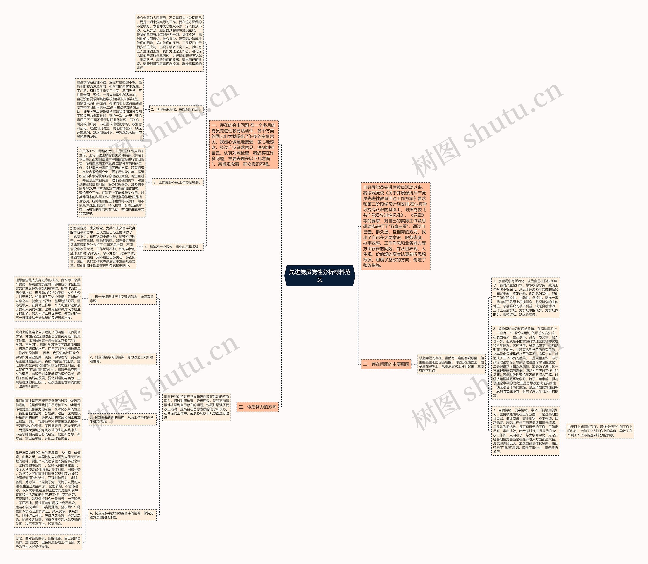 先进党员党性分析材料范文思维导图