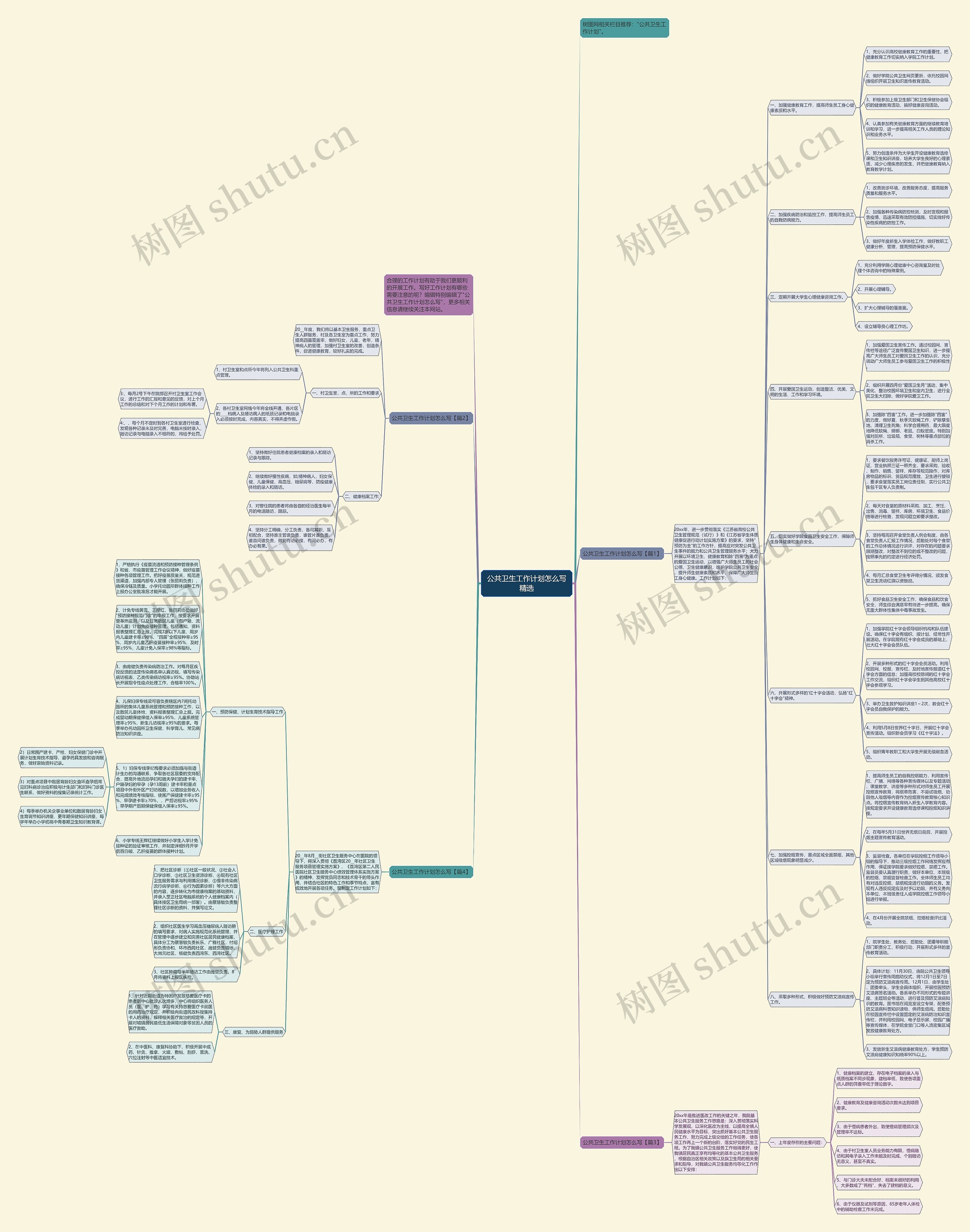 公共卫生工作计划怎么写精选思维导图