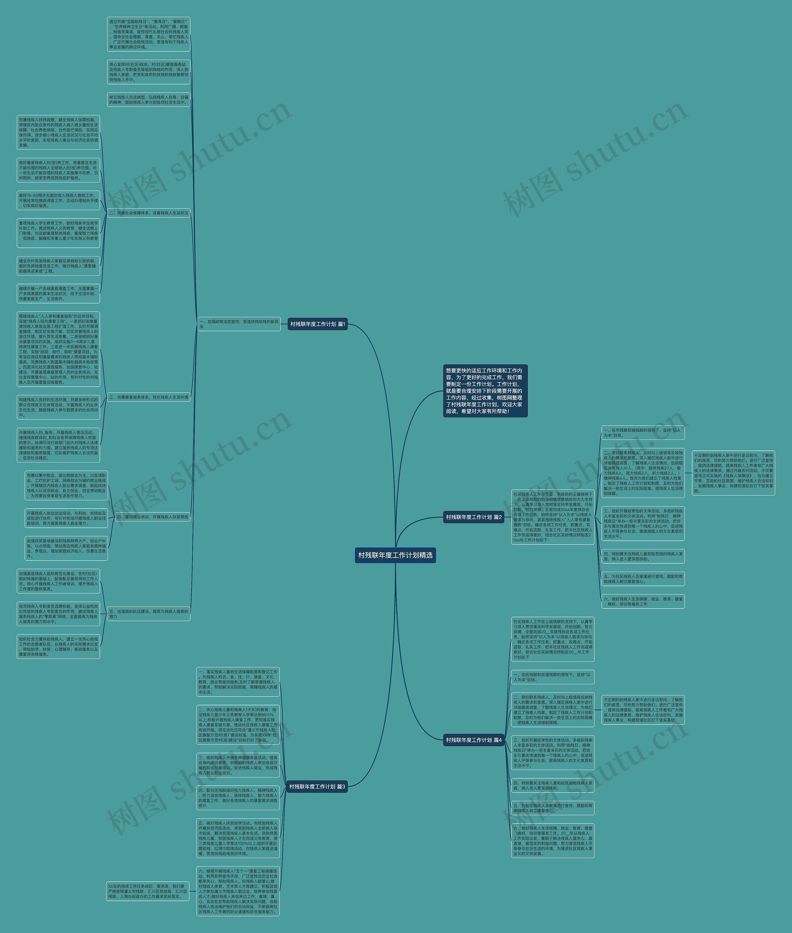 村残联年度工作计划精选思维导图