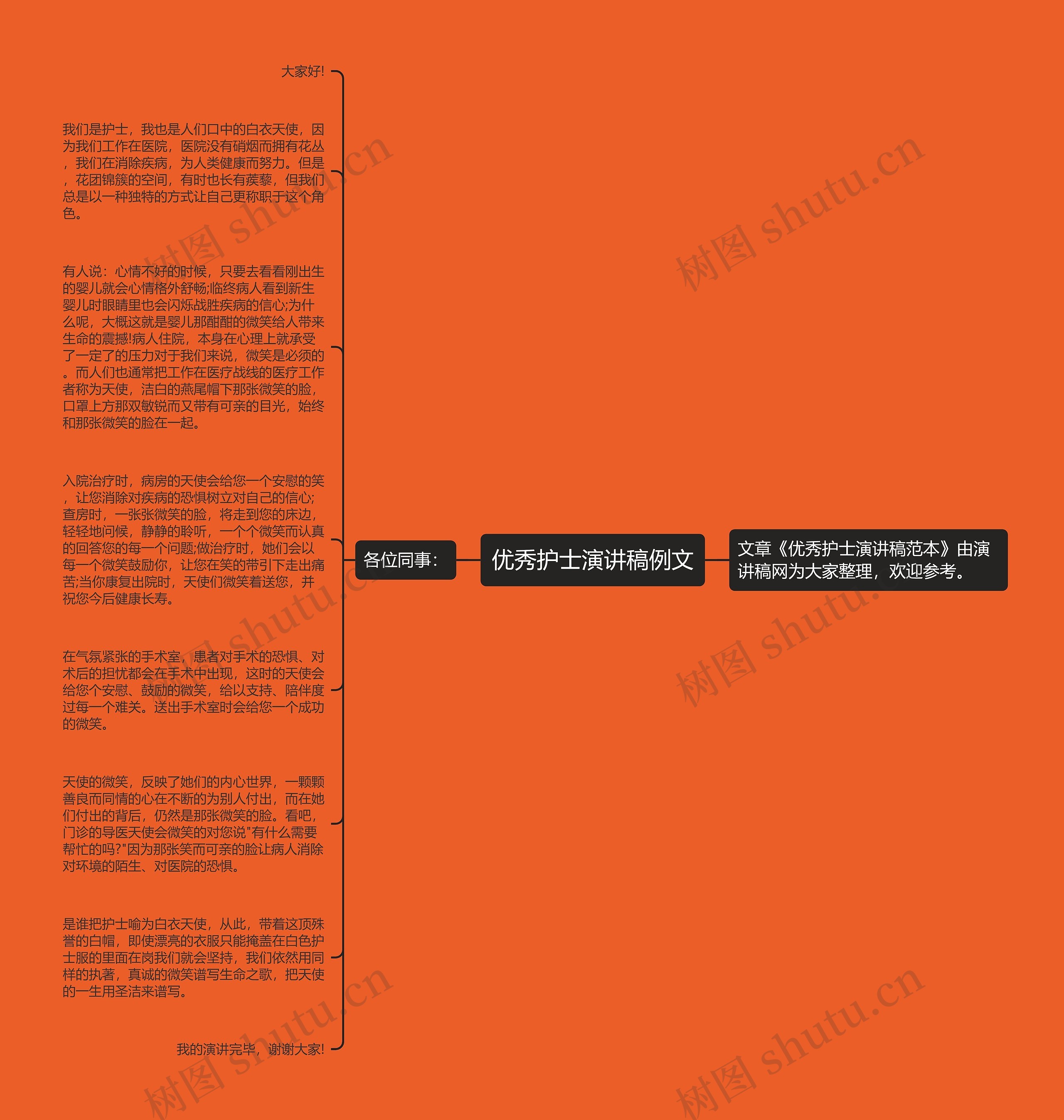 优秀护士演讲稿例文思维导图