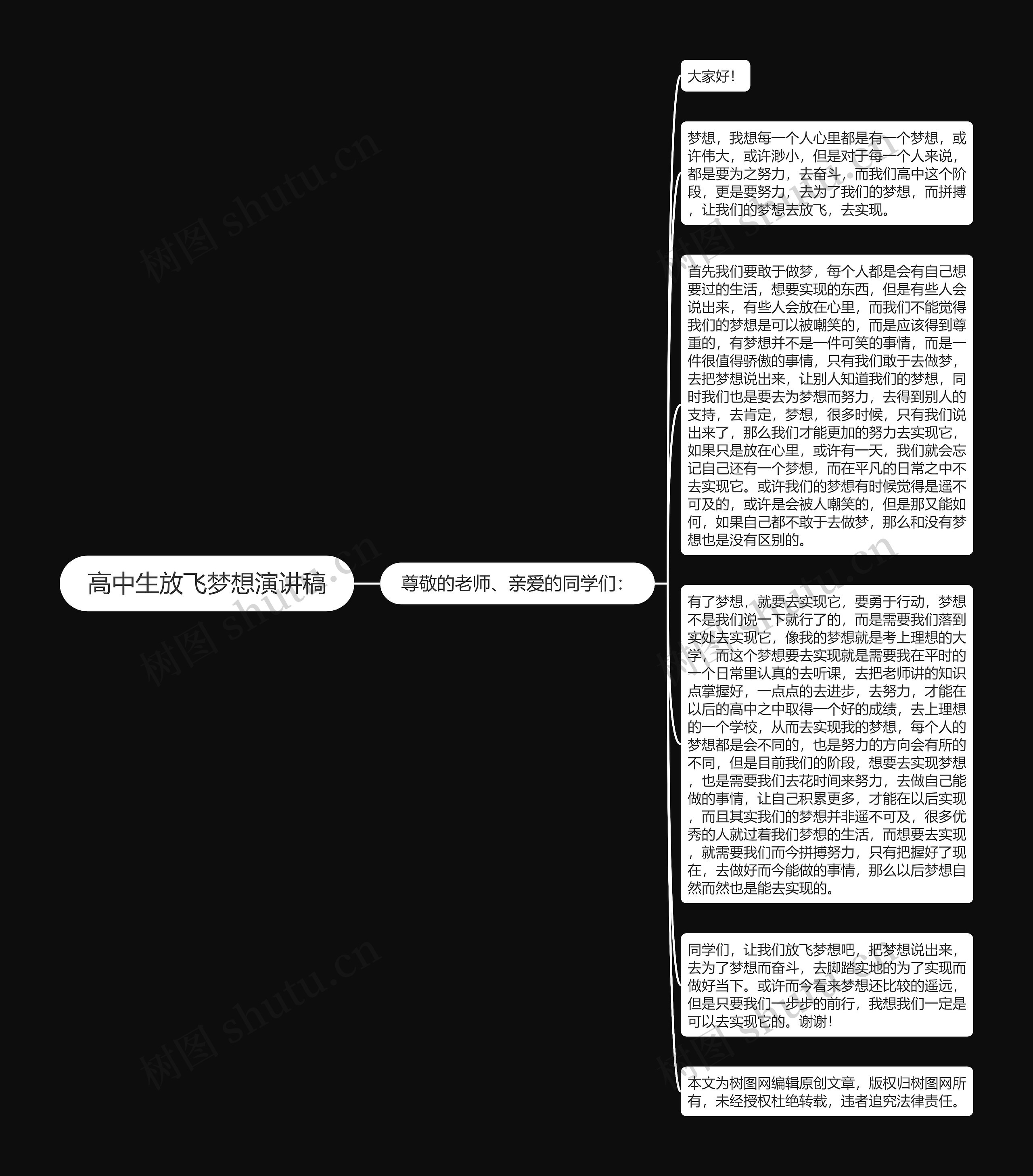 高中生放飞梦想演讲稿思维导图