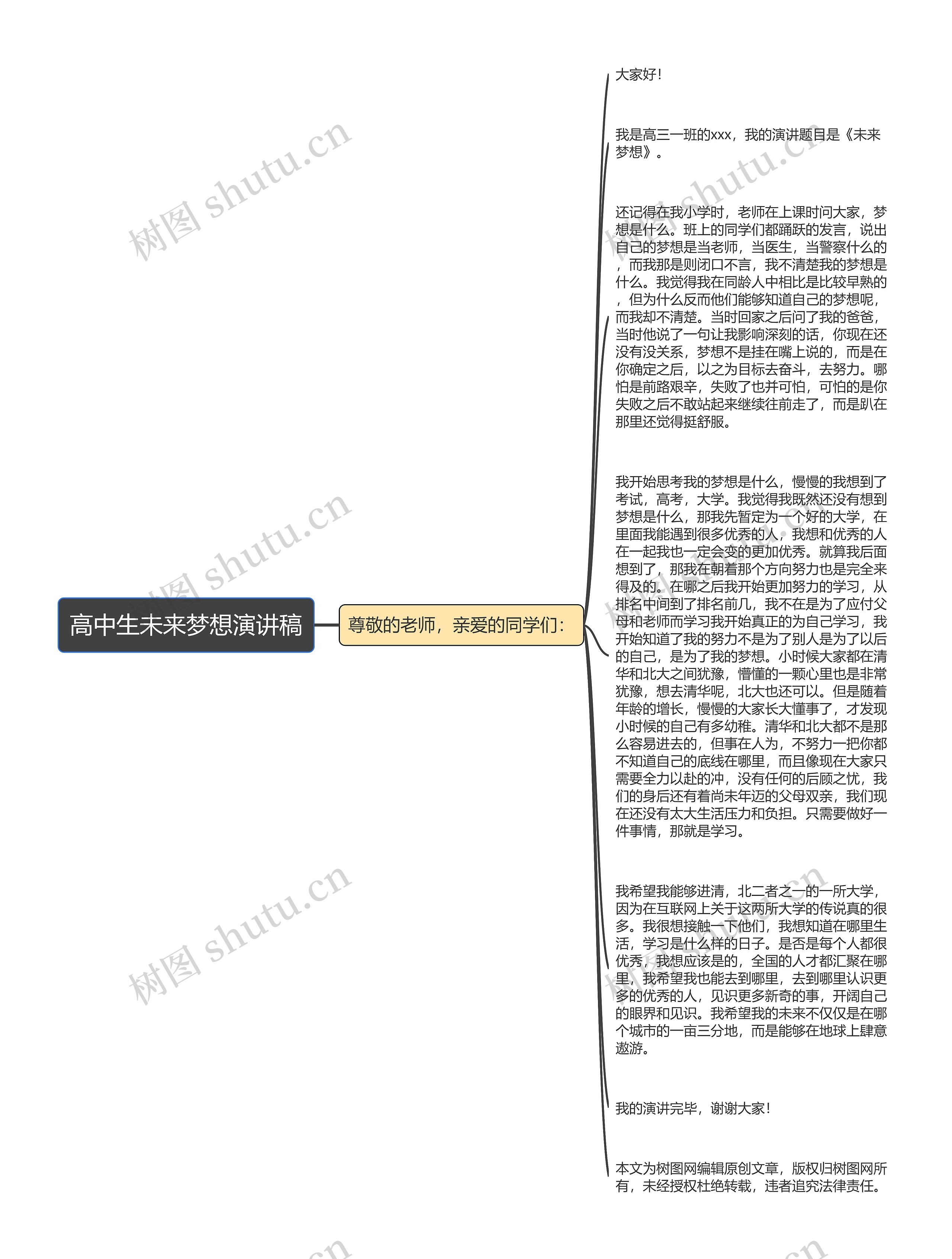 高中生未来梦想演讲稿思维导图