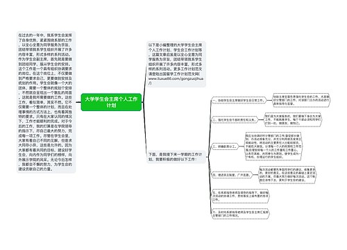 大学学生会主席个人工作计划