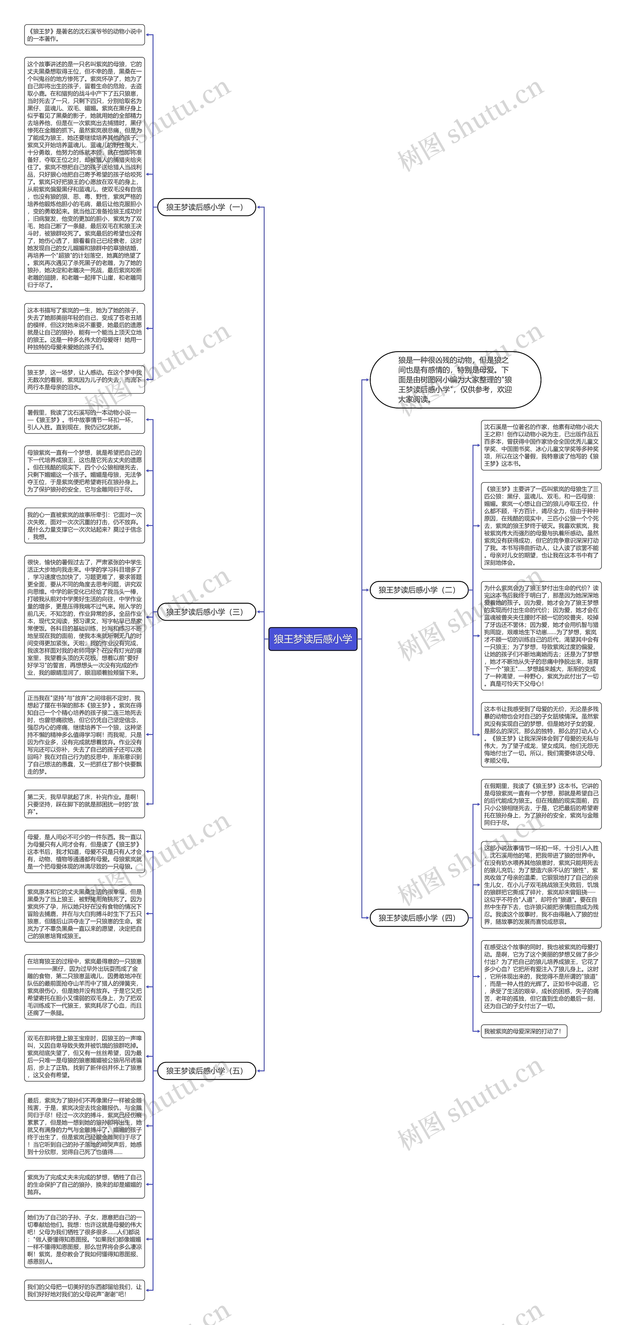 狼王梦读后感小学思维导图