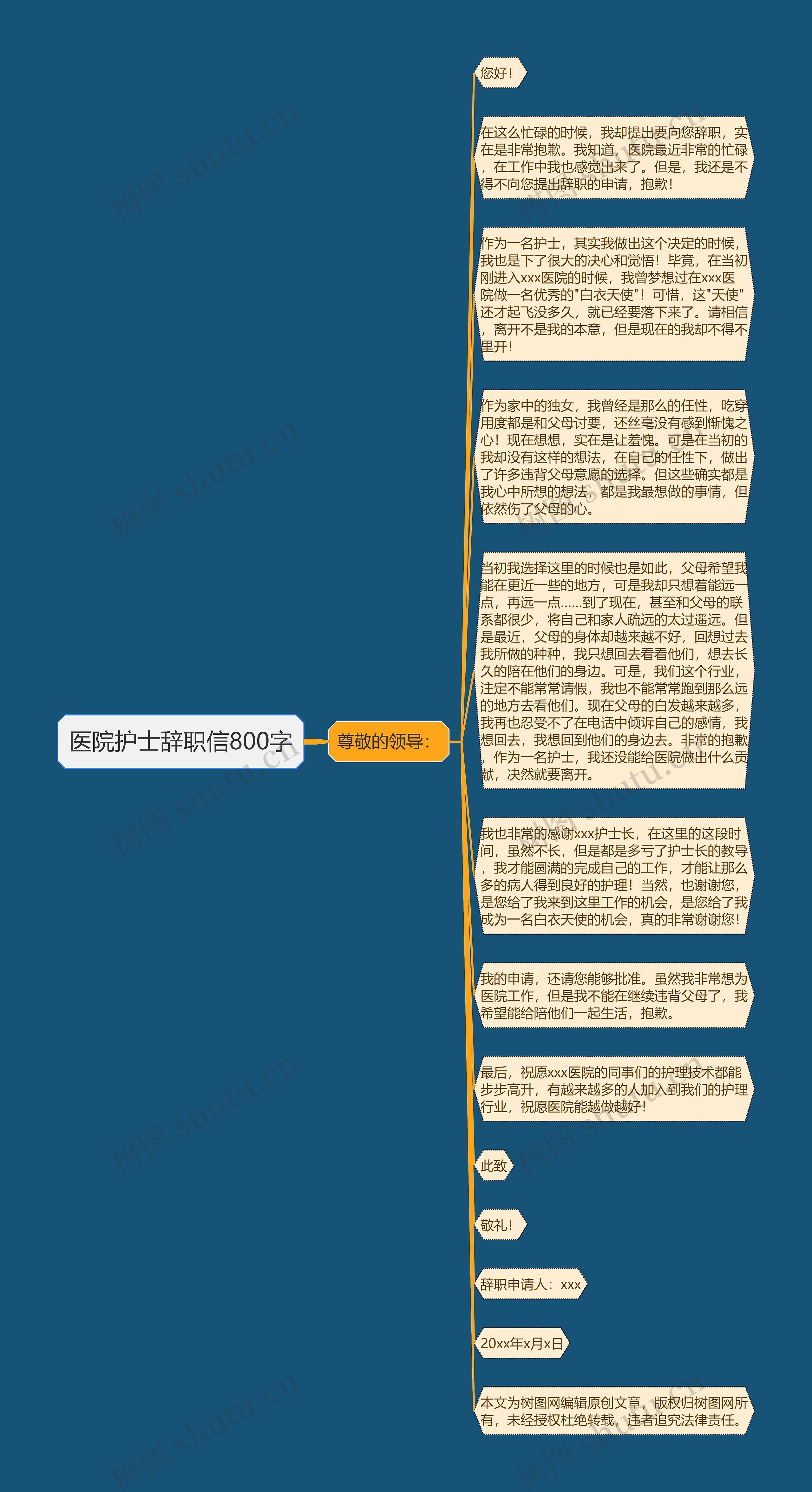 医院护士辞职信800字思维导图