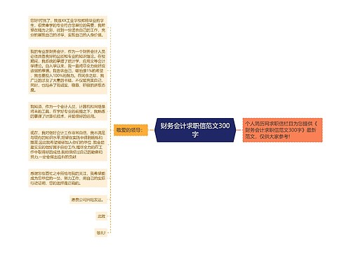 财务会计求职信范文300字