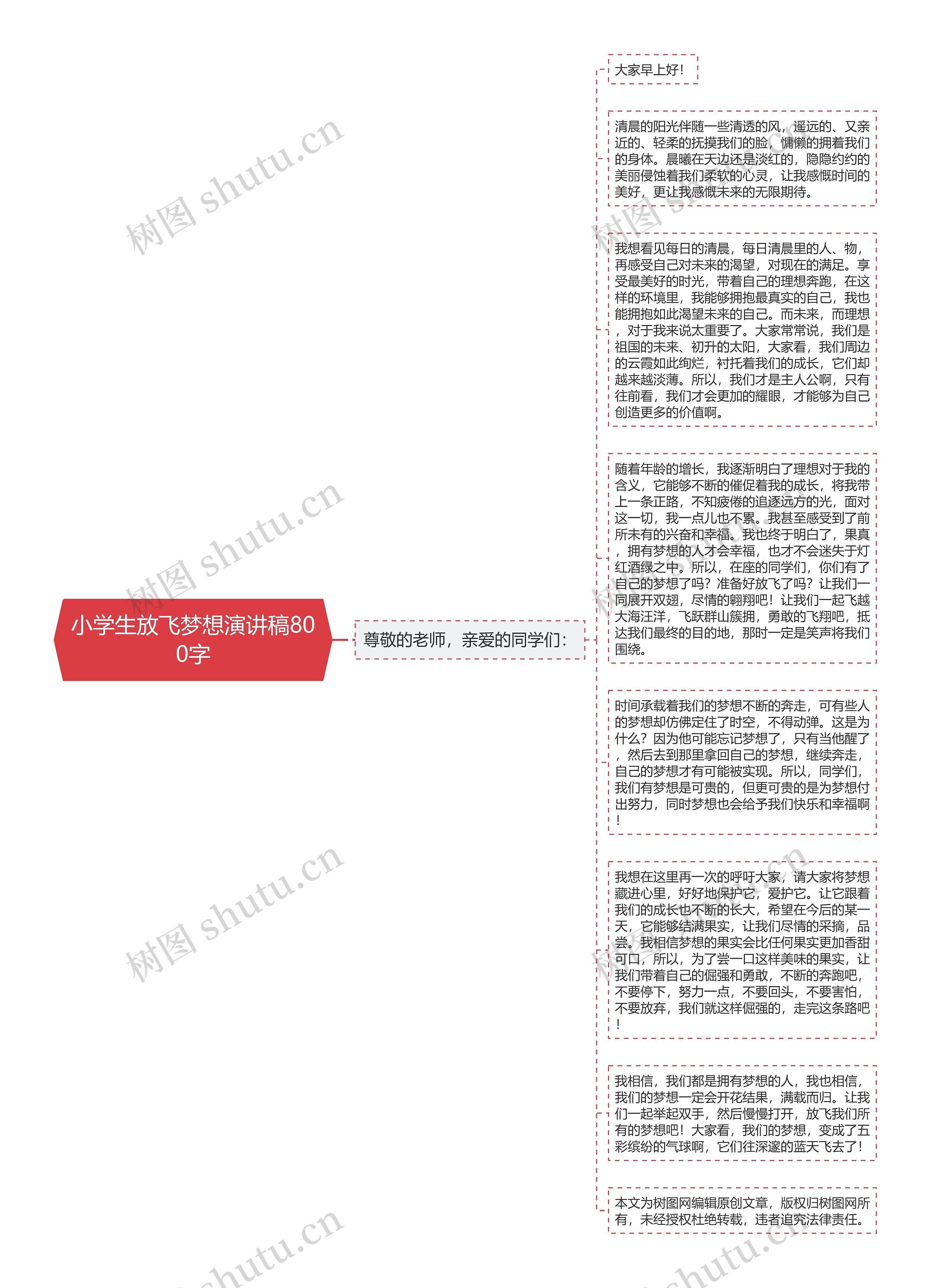 小学生放飞梦想演讲稿800字思维导图