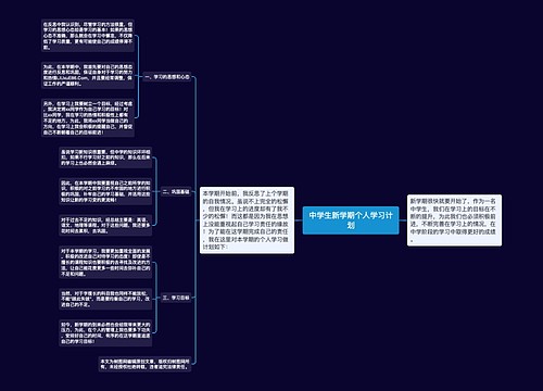 中学生新学期个人学习计划